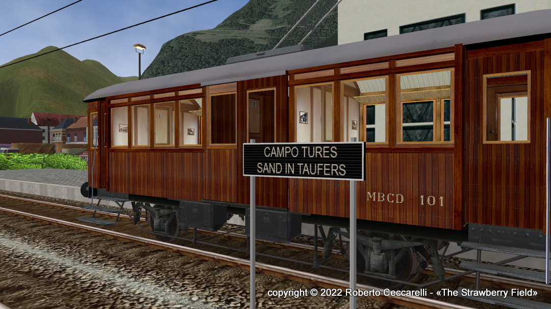 Riproduzione dell'originale treno in sosta a Campo Tures utilizzata per le carte de visite